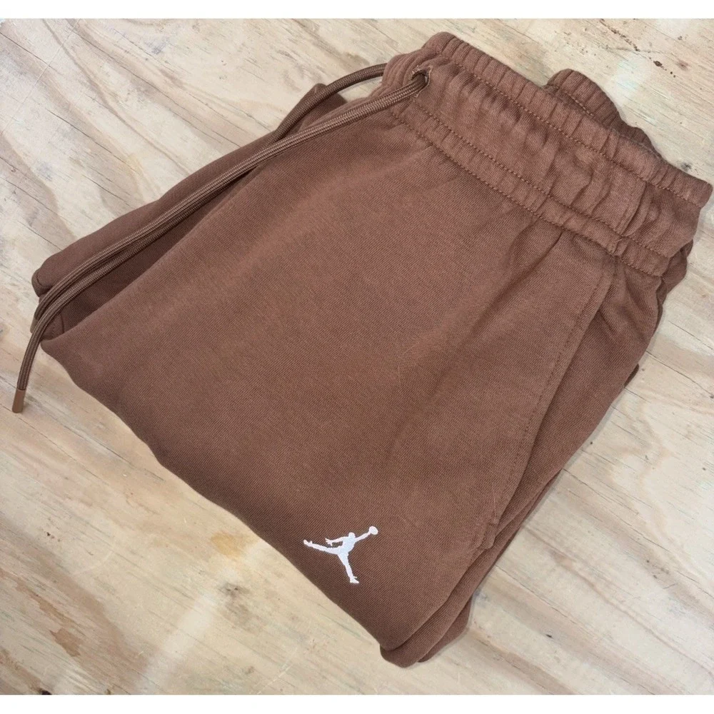 Nike Air Jordan Essential Fleece Mens Small Joggers Sweatpants Brown FJ7779-211